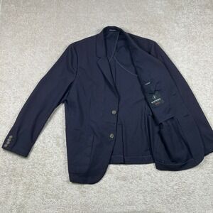 Bluffworks Hopsack Mens 44R Blue Tech Travel Unstructured Classic Fit Blazer